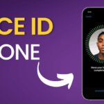 Close-up of an iPhone screen showing the Face ID setup circle animation during enrollment