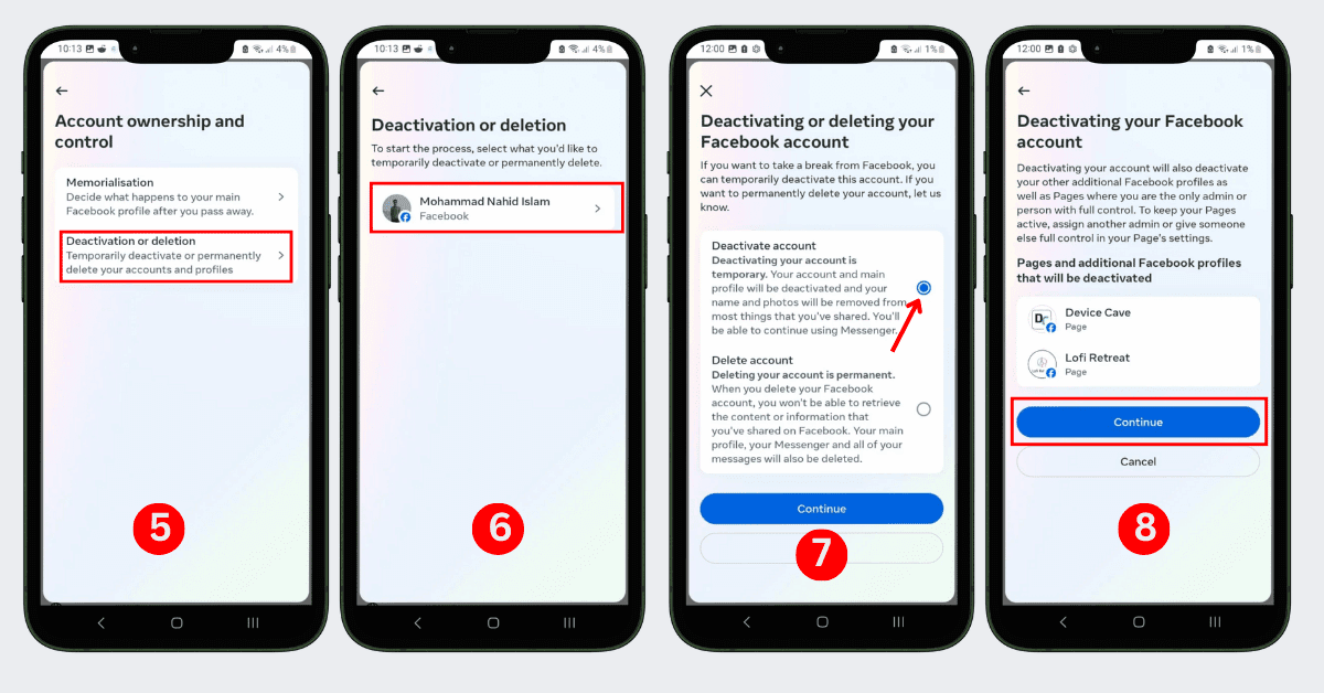 how to deactivate facebook