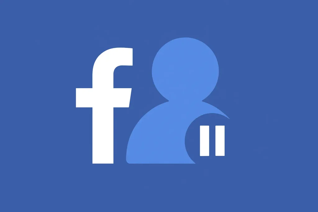 : Illustration of a deactivated Facebook profile with pause symbol