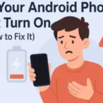 Person troubleshooting Android phone that won’t turn on using charging and force restart methods